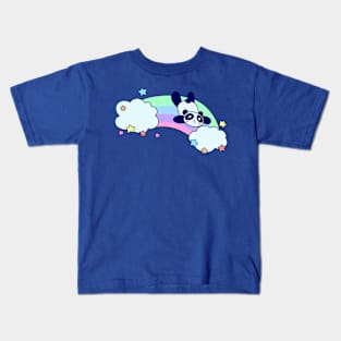 Rainbow Cloud Panda Kids T-Shirt